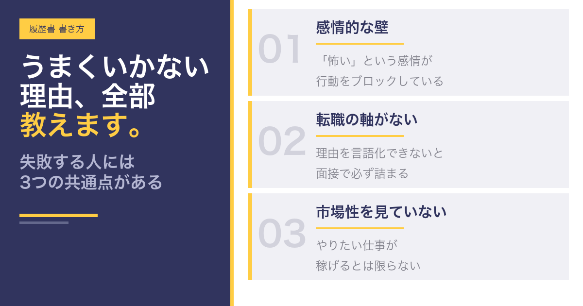なぜ未経験転職の「履歴書」でつまづくのか：感情的な壁の正体