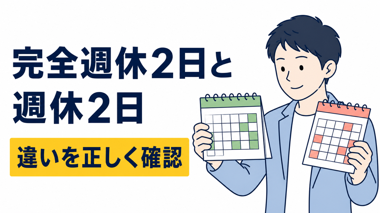 完全週休2日制と週休2日制の違いとは？転職前に要確認