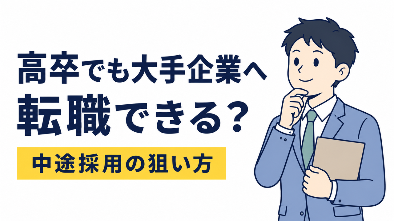 高卒で大手企業に入れる仕事は？中途採用で狙いやすい業界を解説