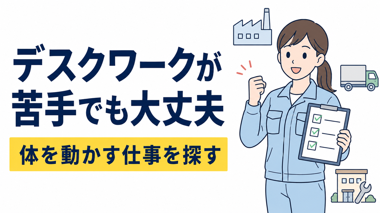 デスクワークが苦手・向いていない人におすすめの仕事を紹介