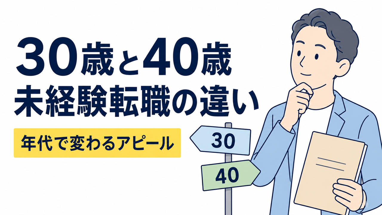 30歳と40歳、未経験転職はどう違う？年代ごとの考え方を解説
