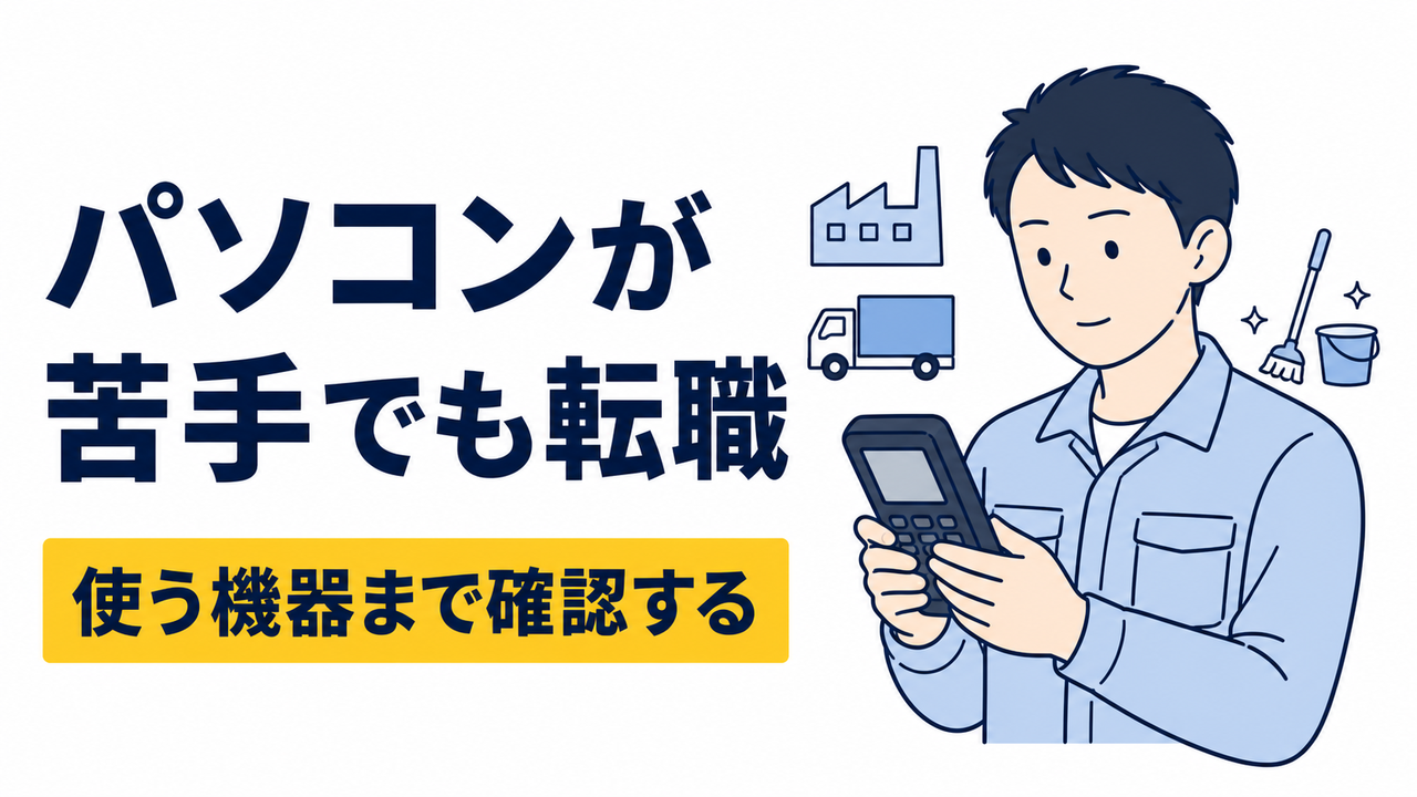 パソコンが苦手でも転職できる？PCスキル不要の仕事を紹介