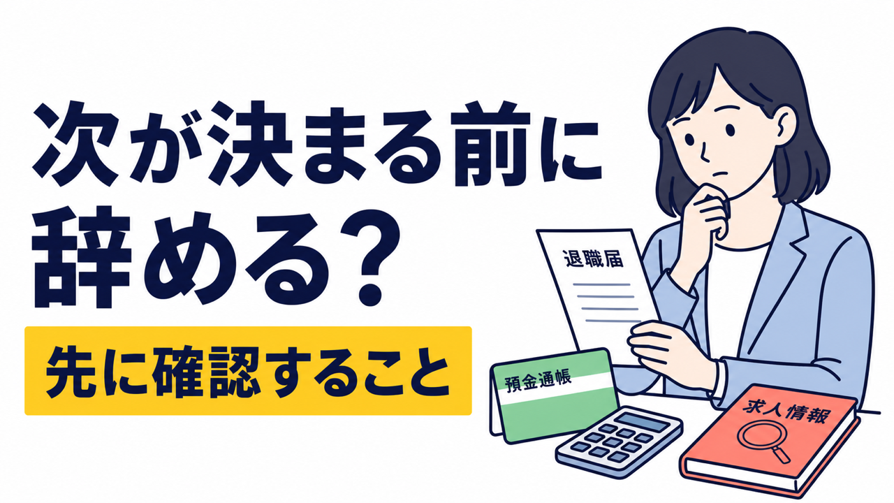 仕事を辞めたいけど次が決まっていない…先に退職しても大丈夫？